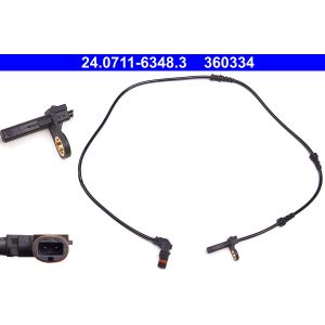Sensor do ABS traseiro, direito ATE 24.0711-6348.3