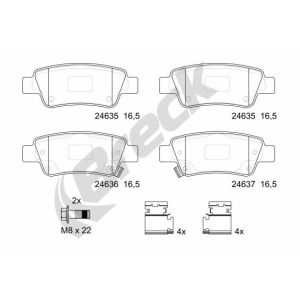 Kit de plaquettes de frein, frein à disque BRECK 24635 00 704 00, Arrière