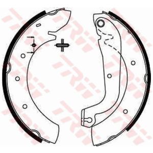 Conjunto, sapatas de travão TRW GS8207