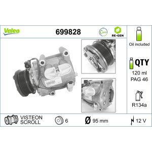 Compresor, aire acondicionado VALEO 699828