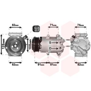 Compressor, ar condicionado VAN WEZEL 1800K570