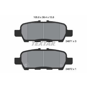 Set di pastiglie freno TEXTAR 2487101, posteriore