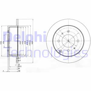 Discos de freno DELPHI BG4010 hinten, macizo, 2 Pieza