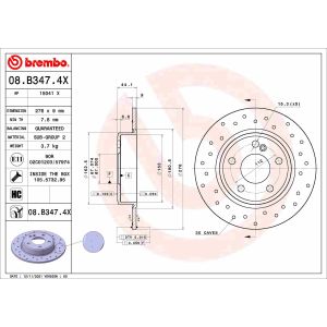 Disco de travão BREMBO 08.B347.4X