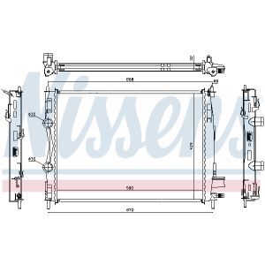 Radiador, refrigeración de motor NISSENS 67360