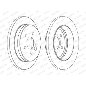 Discos de freno FERODO DDF1037C trasero, macizo, 2 Pieza