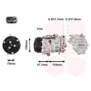 Kompressor för luftkonditionering VAN WEZEL 1700K384