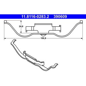 Muelle, pinza de freno ATE 11.8116-0283.2