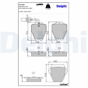 Bremsbelagsatz DELPHI LP1703, Vorne