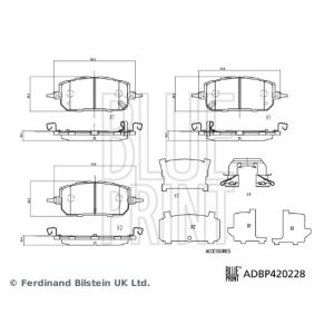 Bremsbelagsatz, Scheibenbremse BLUE PRINT ADBP420228