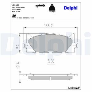 Bremsbelagsatz DELPHI LP2169, Vorne