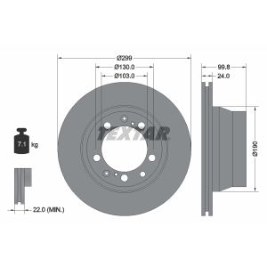 Disco freno TEXTAR 92052400 posteriore, ventilato, 1 pezzo