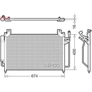 Condensador, sistema de ar condicionado DENSO DCN44013