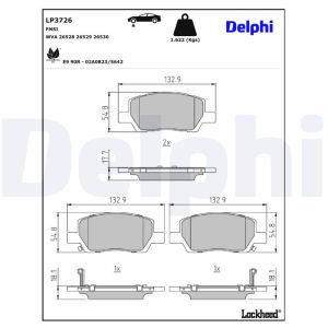 Bremsbelagsatz, Scheibenbremse DELPHI LP3726