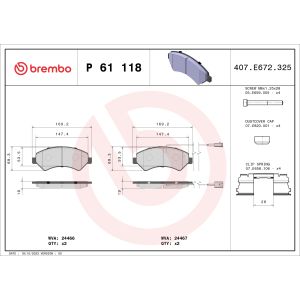 Jarrupalasarja BREMBO P 61 118, edessä