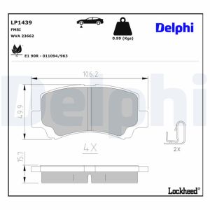 Bremsbelagsatz, Scheibenbremse DELPHI LP1439