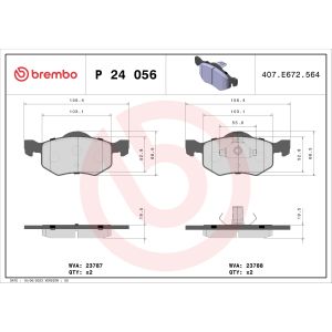 Bremsbelagsatz, Scheibenbremse BREMBO P 24 056
