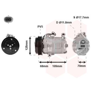 Compressor, ar condicionado VAN WEZEL 3700K475