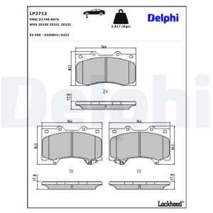 Remblokset DELPHI LP2712, voor