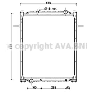 Radiateur, refroidissement du moteur AVA COOLING ME2246