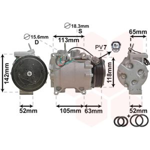 Compresor, aire acondicionado VAN WEZEL 2500K238