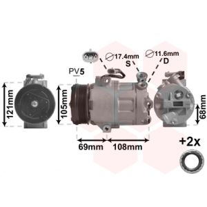 Compressor, ar condicionado VAN WEZEL 3700K316