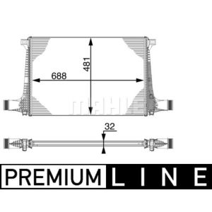 Intercooler, inlaatluchtkoeler BEHR MAHLE CI 220 000P