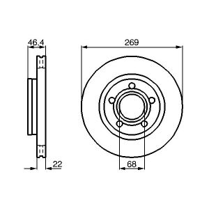 Remschijf BOSCH 0 986 478 574 achter, geventileerd, sterk gecarboniseerd, 1 Stuk