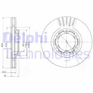 Discos de freno DELPHI BG4106 vorne, ventilado , 2 Pieza