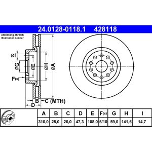 Bremsscheibe ATE 24.0128-0118.1