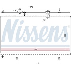 Radiador, refrigeración de motor NISSENS 61271