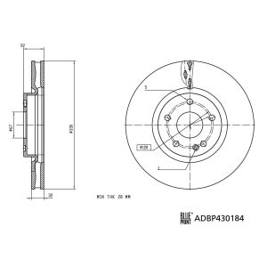 Disco de travão BLUE PRINT ADBP430184