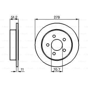 Bremsscheibe BOSCH 0 986 478 487 hinten, voll, 1 Stück