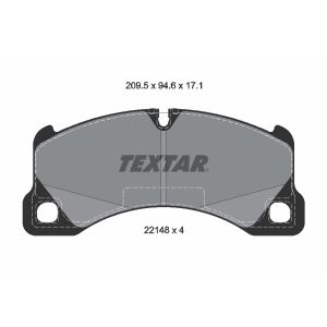 Kit de plaquettes de frein, frein à disque TEXTAR 2214801, Avant