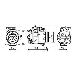 Compressor, ar condicionado AVA COOLING BWAK443