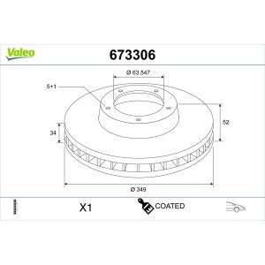 Disque de frein VALEO 673306