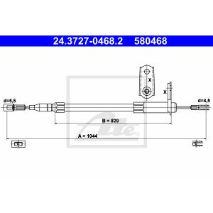 Kabel, parkeerrem ATE 24.3727-0468.2