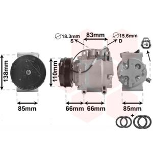 Compressor, ar condicionado VAN WEZEL 2500K260