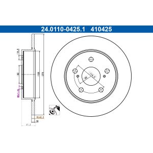 Disque de frein ATE 24.0110-0425.1