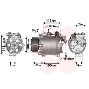 Compressor, ar condicionado VAN WEZEL 2500K263