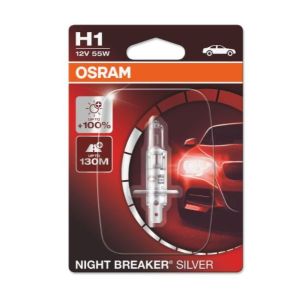 Glühlampe Halogen OSRAM H1 Night Breaker Silver 12V, 55W, 1 Stück