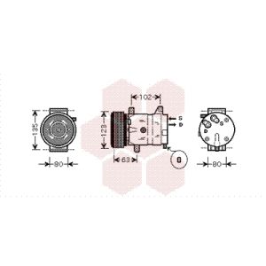 Compressor, ar condicionado VAN WEZEL 4300K404