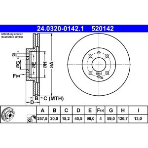 Jarrulevy ATE Power Disc 24.0320-0142.1, 1 kpl