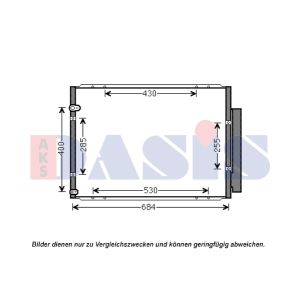 Condensador, sistema de ar condicionado AKS DASIS 212082N