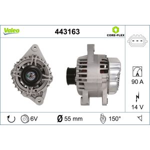 Gerador de corrente rotativo VALEO 443163