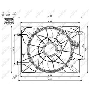 Ventola, raffreddamento motore NRF 47560