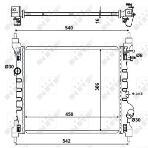 Radiador, arrefecimento do motor NRF 53195