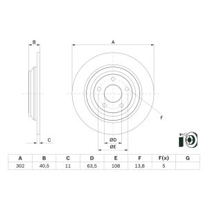 Disque de frein BOSCH 0 986 479 F79 à l'arrière, plein, 1 pièce