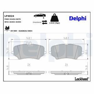 Conjunto de pastilhas de travão DELPHI LP4024