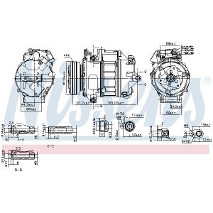 Kompressori, ilmastointilaite NISSENS 890759